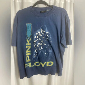 Pink Floyd Unisex Graphic T-shirt Blue Size M Grunge Band Shirt